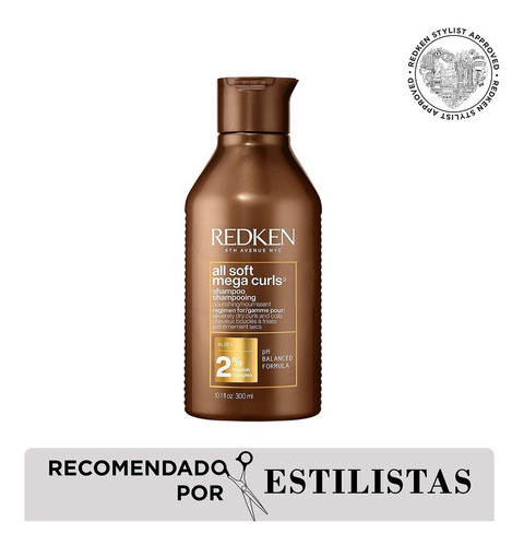 Shampoo Redken All Soft Mega Curls Ph Balanceado Con 300 Ml