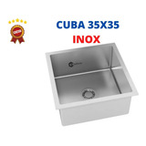 Cuba Pia Cozinha Gourmet Luxo Aço Inox Escovado 35x35 Cm