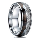 Anillo Hombre Acero Y Madera