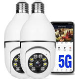 Kit C/2 Câmera Lâmpada Wi-fi Segurança 360 Ip Full Hd Visão