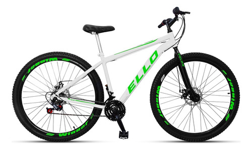 Bicicleta Aro 29 Ello Freio A Disco Câmbios Importados Cor Branco/verde