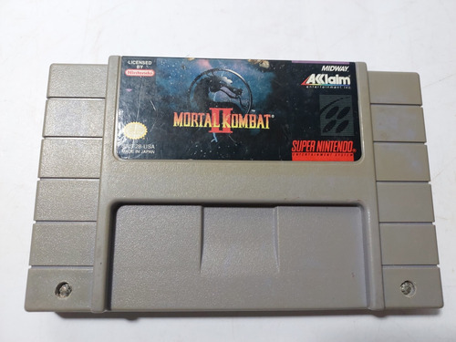 Fita Super Nintendo Original Mortal Kombat 2 Funcionando 