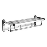 Toallero Estante Rebatible Organizador Baño Acero Inox. Gloa Color Plateado