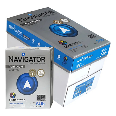 Caja Papel Bond Carta Navigator 90g 5000 Hojas Extra Blanco Versátil