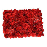 Panel De Telón De Fondo De Pared De Flores De Rojo