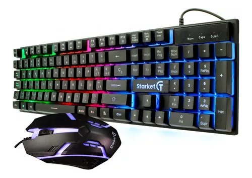 Kit Gamer Teclado Y Mouse Profesional Starket Sk-005 Negro 