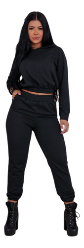 Conjunto Moletom Básico Confortável Inverno Frio Feminino