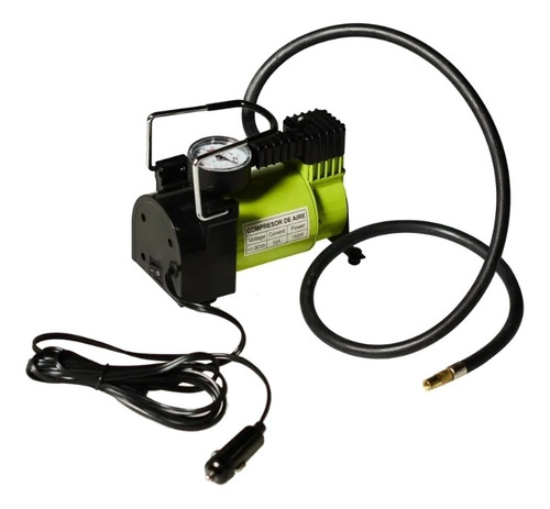 Compresor De Aire Mini A Batería Portátil Klatter Yf623 Monofásico 30l 150w Negro/verde
