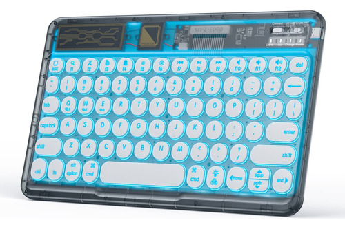 Teclado Portatil Inalambrico Transparente Multidispositivo