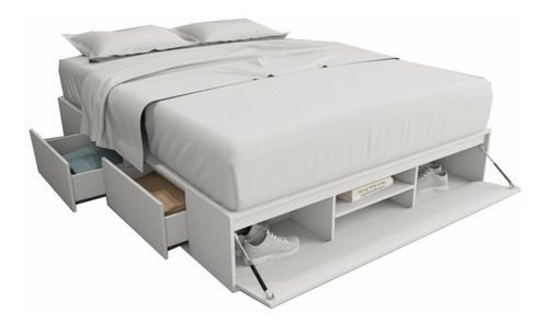 Box De Cama Cajonera Zapatero 6443 Queen 160 Base Sommier