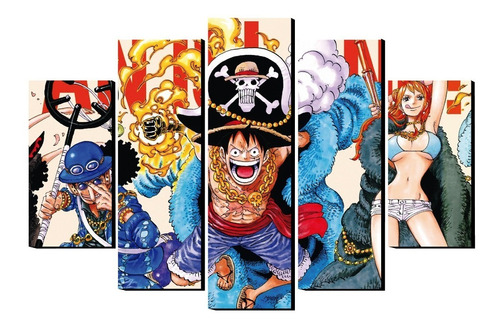 Cuadro Decorativo 100 Cm X 70 Cm 5 Piezas One Piecce, Luffy