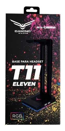 Base Para Headset, Naceb T11 Eleven Rgb, Usb X2- 3.5mm X1