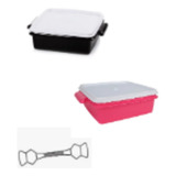 Kit Tupper Pote Preto E Rosa + Alça De Brinde Tupperware