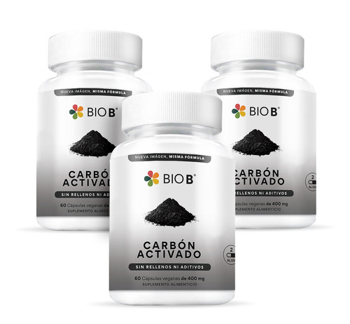 Bio B 3 Pack De 60 Cápsulas De Carbón Activado De Coco 