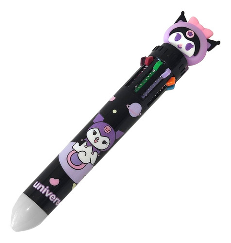 3 Boligrafos  Pluma Kuromi 10 Colores Kawaii Escolar Oficina