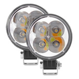 Par De Faros De Led 4 Leds Luz Blanca / Ámbar Tunelight 12w