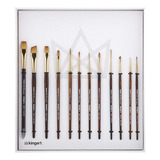 Kingart 1010f Premium 12 Pc. Set De Pincel De Artista De Acu