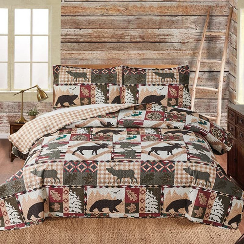 Moose Lodge - Colcha Ligera  Funda De Ropa De Cama King .