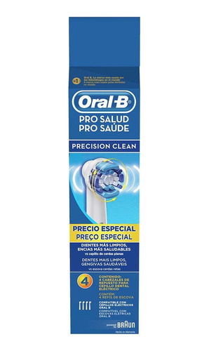 Pack X4 Cabezales De Repuesto Cepillo Oral B Precision Clean