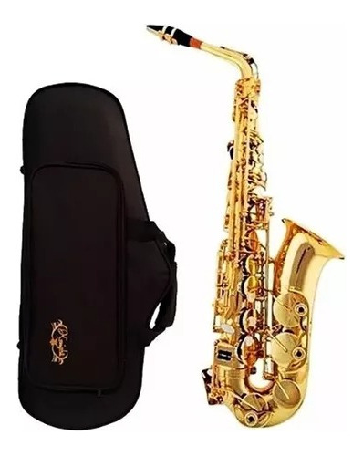 Saxo Alto Eb Dorado Laqueado Estuche Knight Jbas200gl