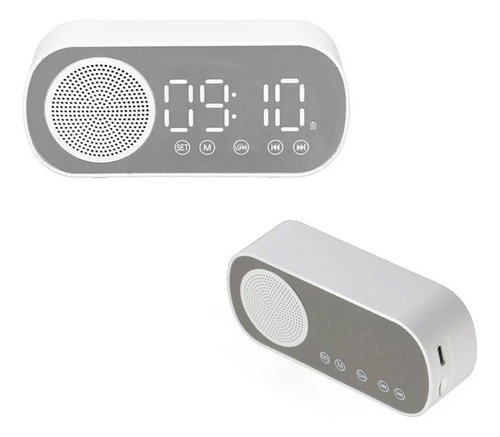 Mini Reloj Despertador Digital Parlante Bt Radio Tarjeta Sd