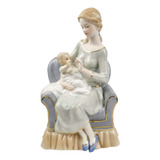 Estatua Mae E Filho Decorativa Poltrona 26x16cm Estatueta