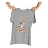 Polera Unisex Arbol Navidad M;ascotas Gato Algodon Estampado