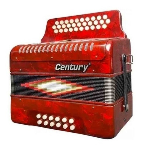 Acordeon 30 Botones 12 Bajos Century C3012r Rojo Sol 