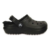 Crocs Classic Lined Clog Negro Con Corderito Niños