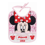 Babador Infantil Bebê C/ Pega Migalha Rosa Minnie Mouse