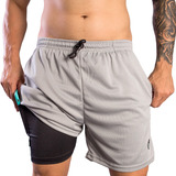 Shorts 2 Em 1 Com Bolso Oculto Para Celular