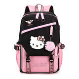 Bonita Mochila Escolar De Hello Kitty Para Grados 1-6