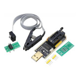 Programador Usb Kit Tzt Ch341 Pinza Cable Bios Eeprom Serie