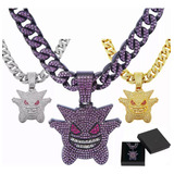 Cubana Cadena Eslabones Gengar Hip Hop Collares De Diamantes