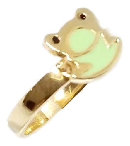 Anillo Oro 18k Laminado Forma De Rana Nena Niñas Infantil 