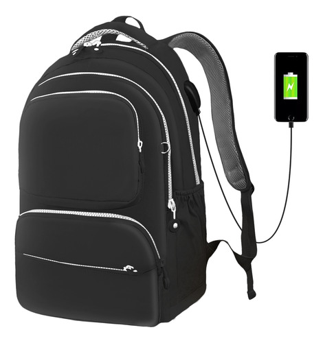 Mochila Academia Bolsa Escolar Reforçada Impermeavel Usb