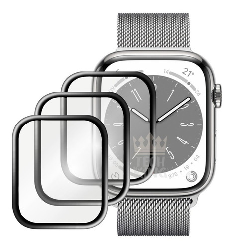 Kit 3x Proteção De Tela Nano Gel 3d Aple Watch Séries 8 41mm