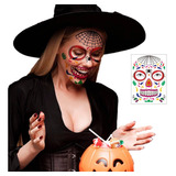 Disfraz Catrina Mexicana Tatuaje Temporal Maquillaje