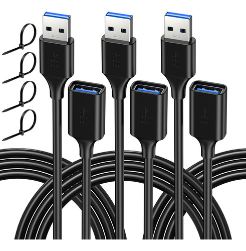 Cable Extensor Usb De 13 Pies (paquete De 3), Cable De Exten