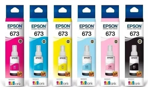 Tintas Epson T673 L1800 L805 L850 L810 L800 Pack
