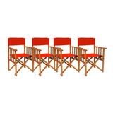 Sillon Silla Director Madera Clara Plegable Jardin Bar X4