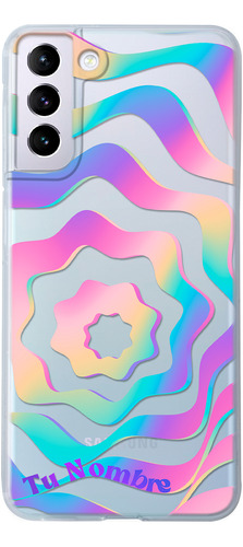 Funda Para Galaxy Para Mujer Curvas Colores Con Tu Nombre