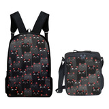 Conjunto De Mochila De 2 Piezas Con Estampado De Gatos