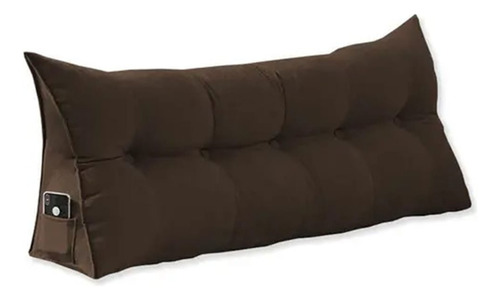 Almofada Para Cabeceira Bruna 1,95cm Suede Marrom