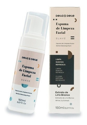 Mousse Espuma De Limpeza Facial Suave Della E Delle 150ml