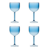 Kit 4 Taças Gin Tônica 550ml Grande Drinks Festa Casamento Cor Azul