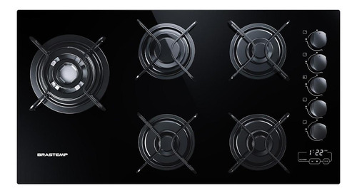 Cooktop Brastemp 5 Bocas Gás Automático Brbdt85aeuna Bivolt Cor Preto 110v/220v