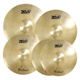 Kit De Pratos Para Bateria Zeus Brilliant Set D 14 16 18 20