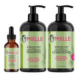 Kit Shampoo Acondicionador Y Aceite De Romero Mielle Organic