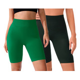 Set De 2 Short Biker Mujer Shores Deportivos Dama Chort Gym